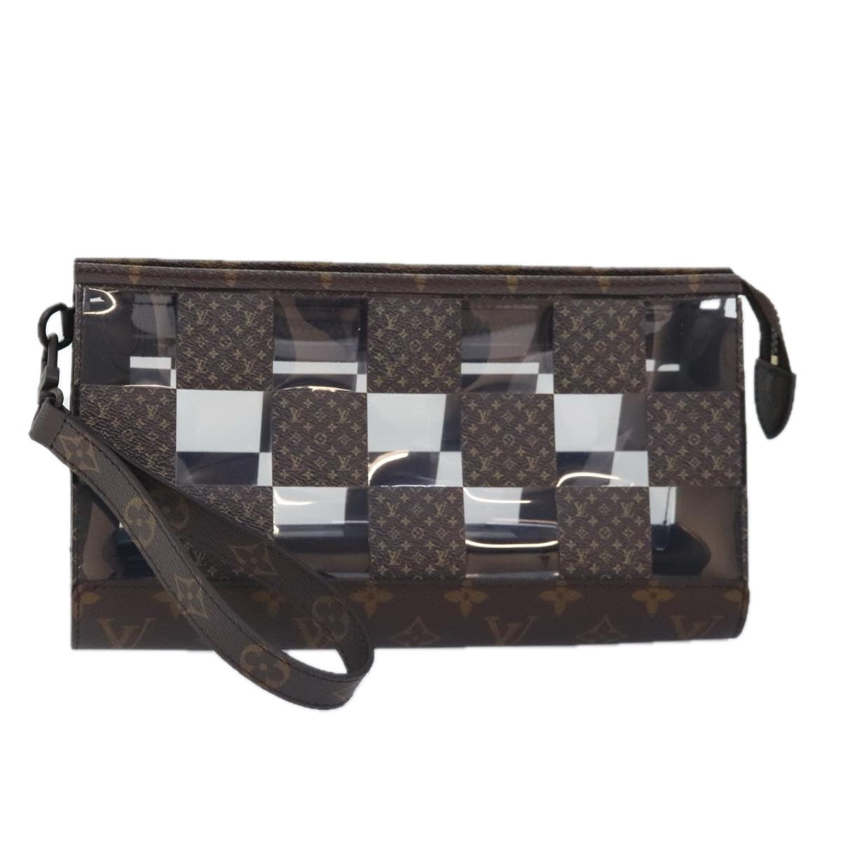 LOUIS VUITTON Monogram Chess Stand Pouch M81588 LV Auth 90498S