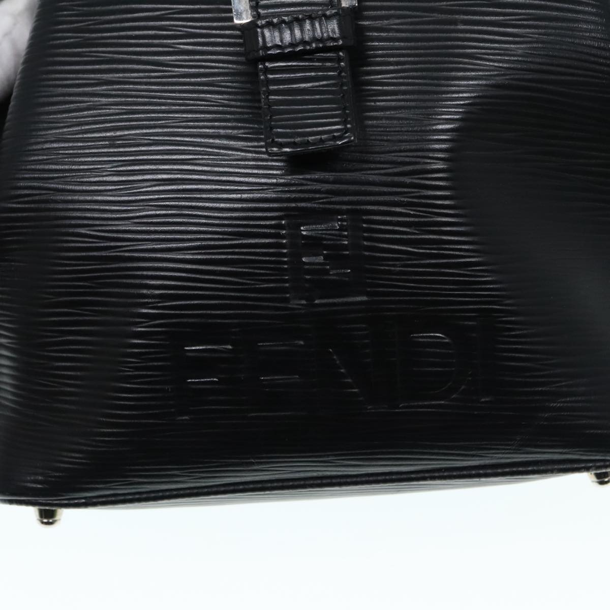 FENDI Backpack Leather Black Auth 90504