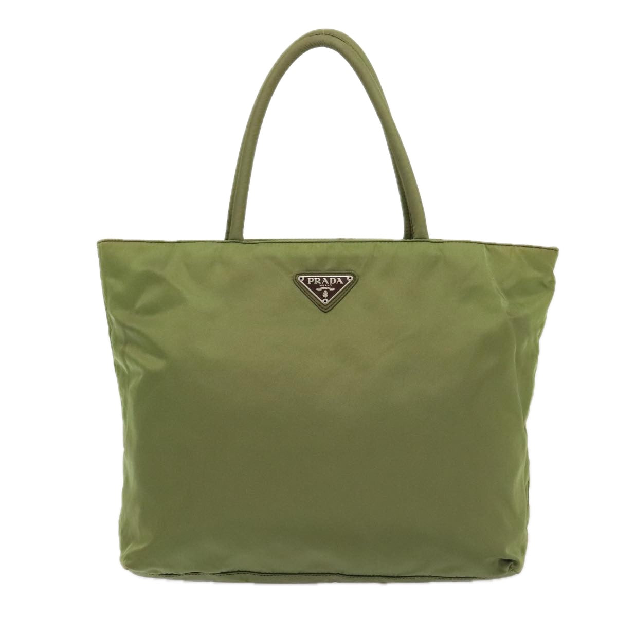 PRADA Hand Bag Nylon Green Silver Auth 90537