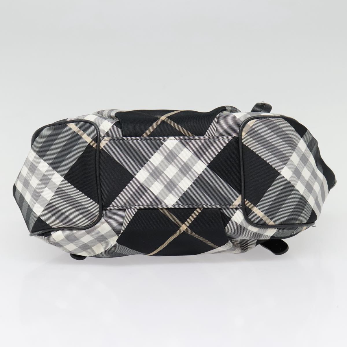 BURBERRY Nova Check Blue Label Hand Bag Nylon 2way Black Auth 90539