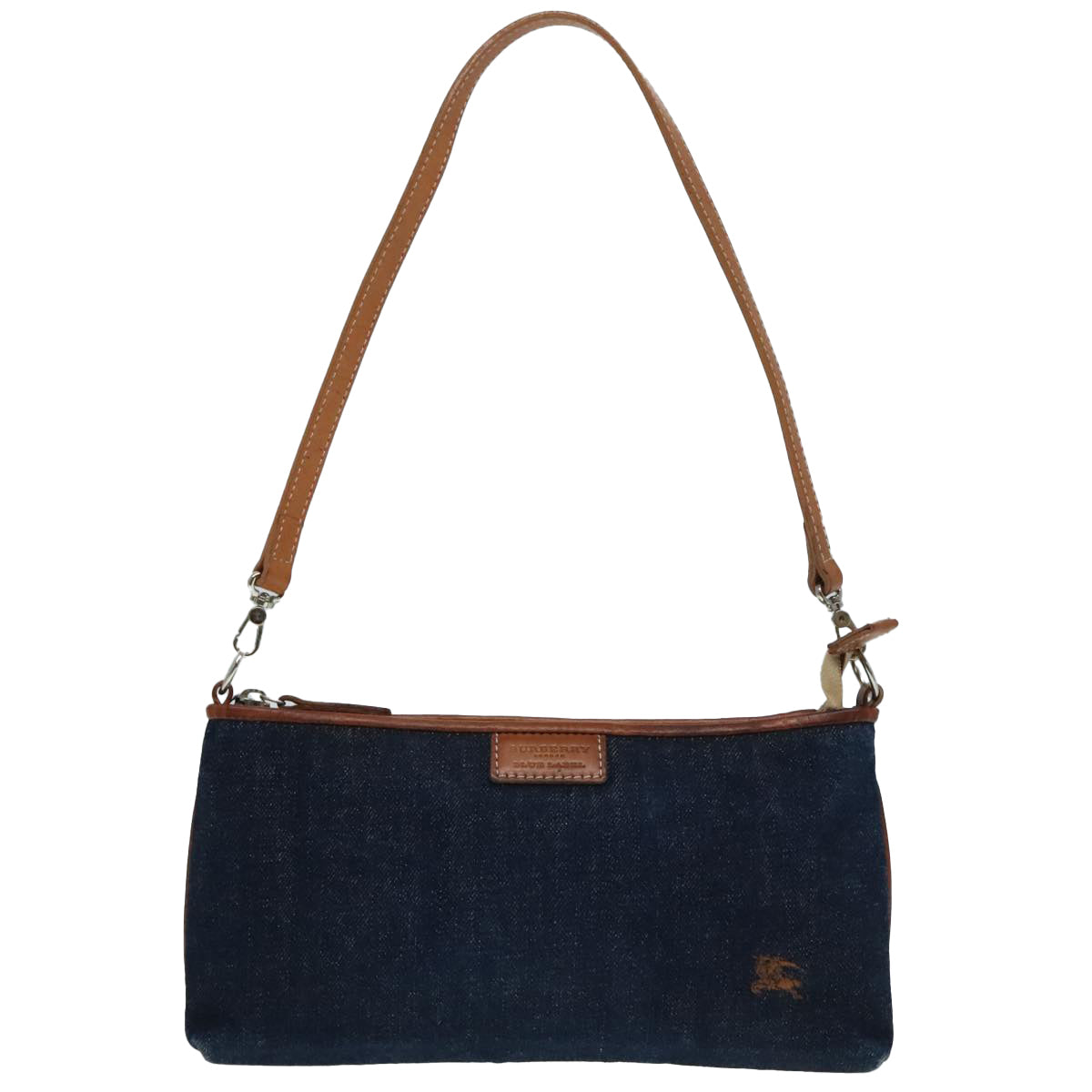 BURBERRY Blue Label Shoulder Bag Denim Navy Auth 90548