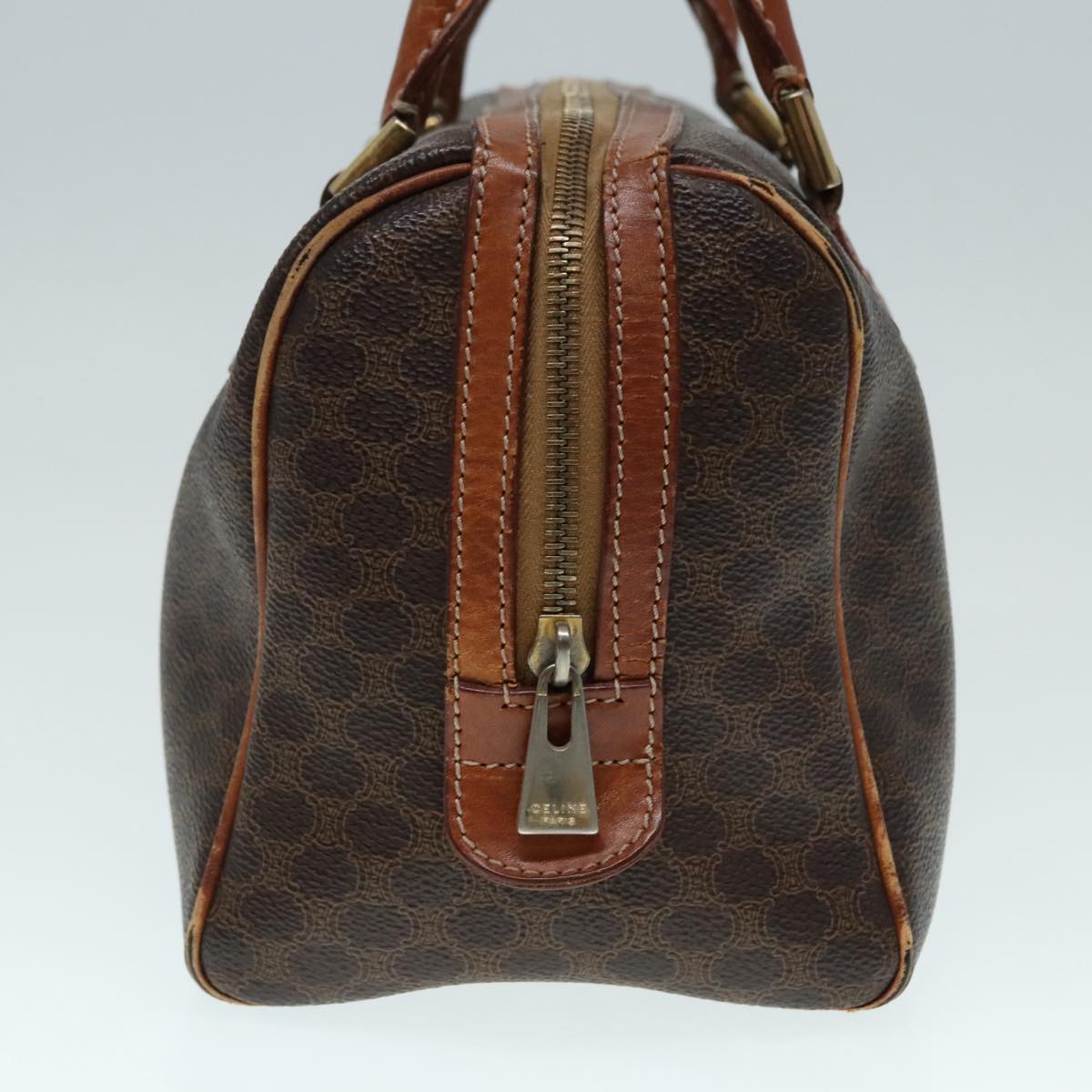 CELINE Macadam Canvas Hand Bag PVC Leather Brown Auth 90557