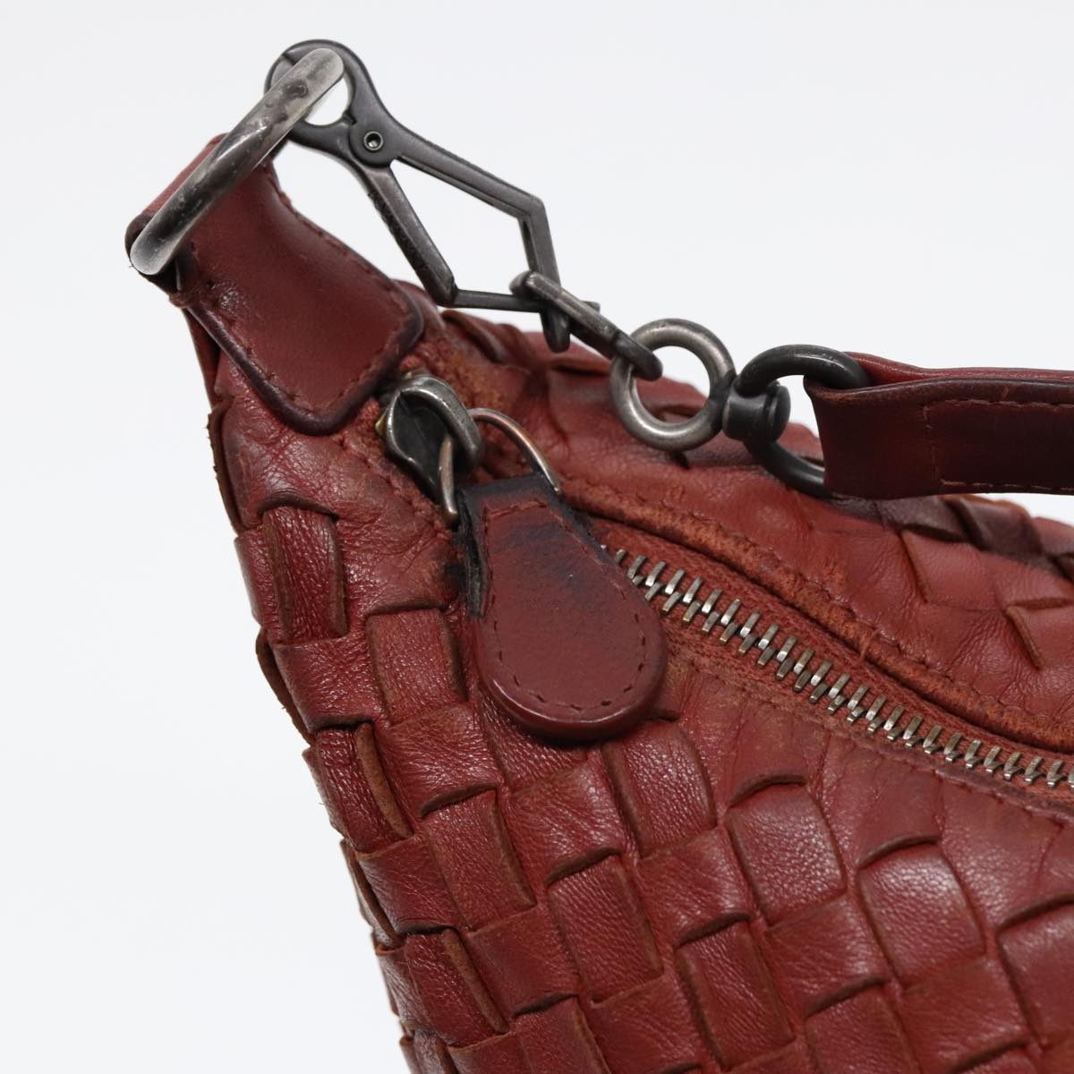 BOTTEGA VENETA INTRECCIATO Hand Bag Leather Brown Auth 90565