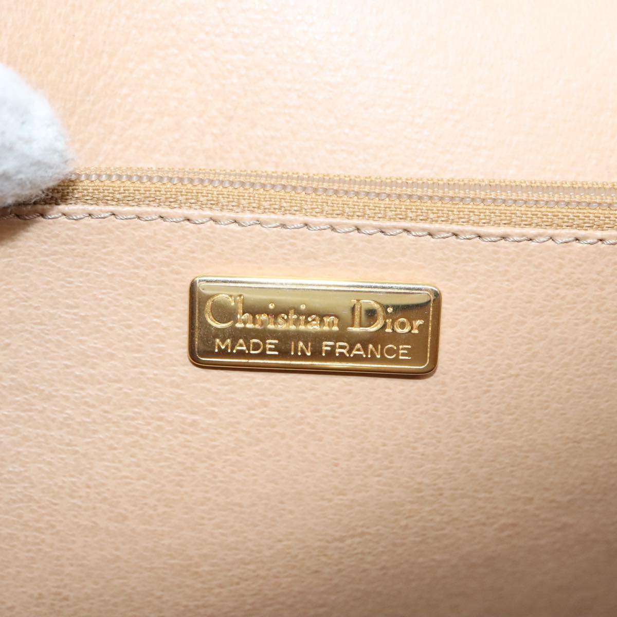 Christian Dior Trotter Canvas Hand Bag Black Gold Auth 90602