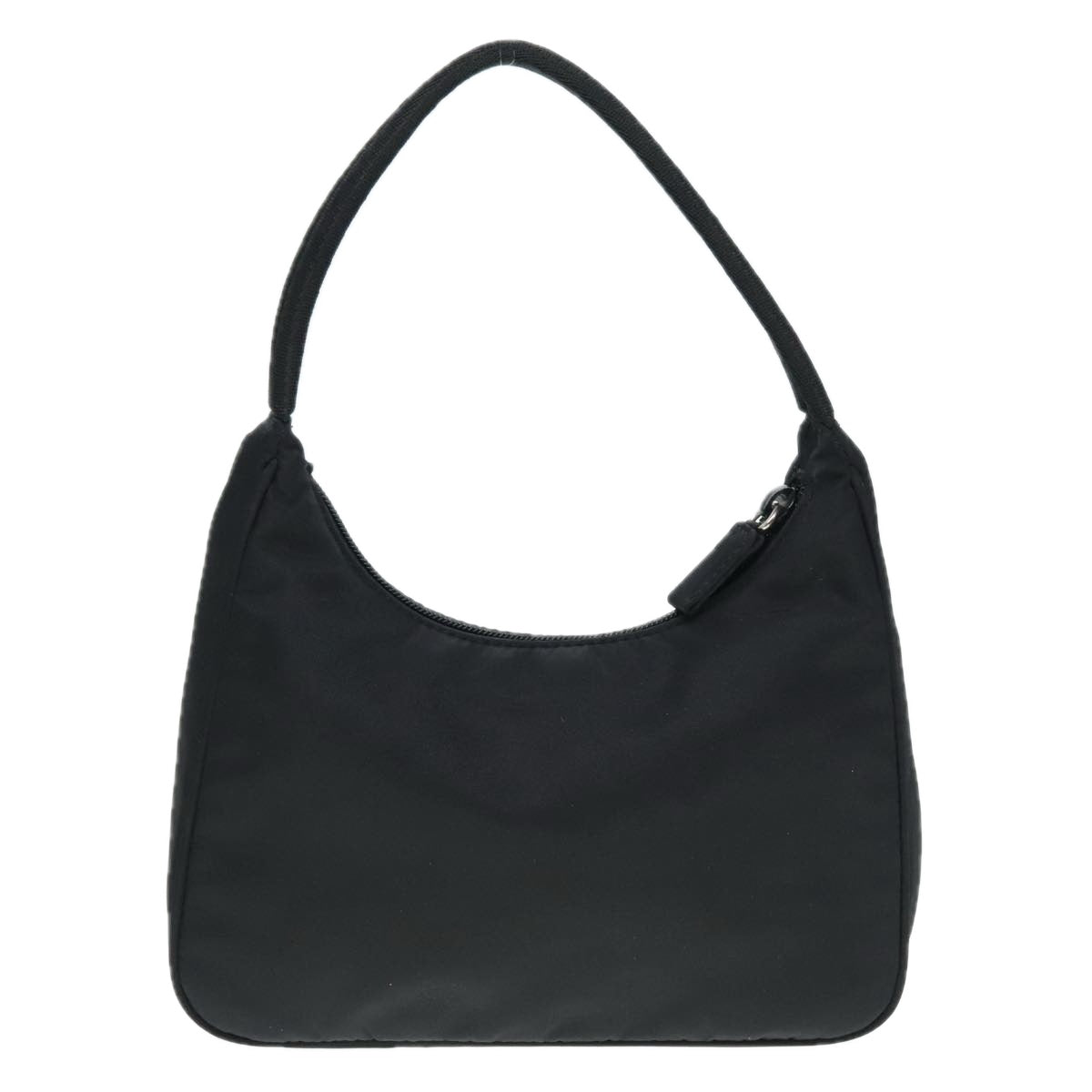 PRADA Hand Bag Nylon Black Silver Auth 90614