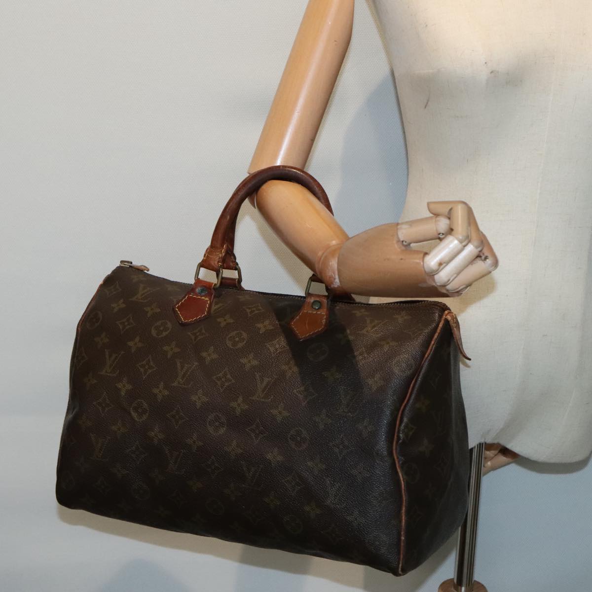 LOUIS VUITTON Monogram Speedy 35 Hand Bag M41524 LV Auth 90625