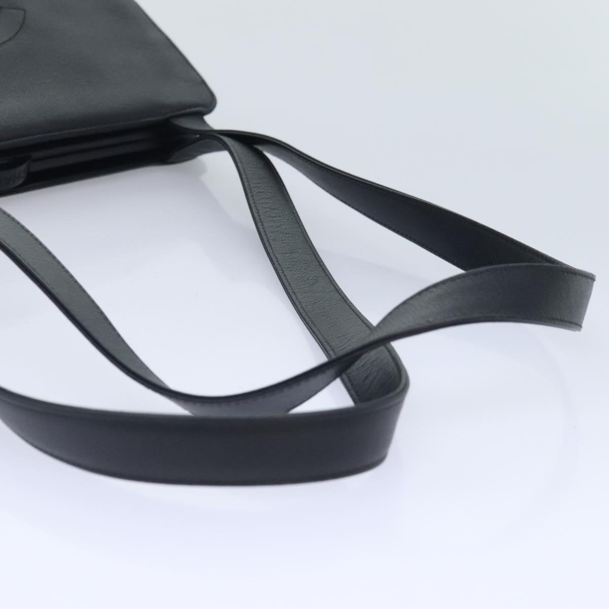 CHANEL COCO Mark Shoulder Bag Calf Skin Black CC Auth 90649