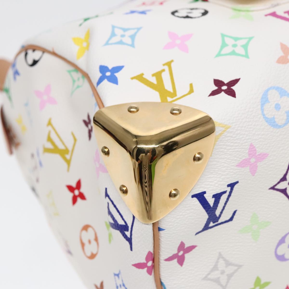 LOUIS VUITTON Monogram Multicolor Speedy 30 Hand Bag White M92643 LV Auth 90665A