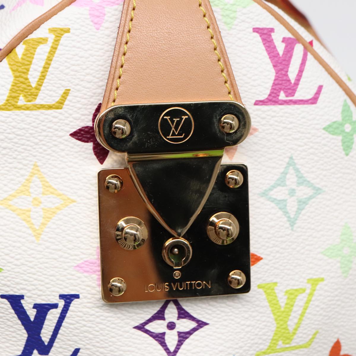 LOUIS VUITTON Monogram Multicolor Speedy 30 Hand Bag White M92643 LV Auth 90665A