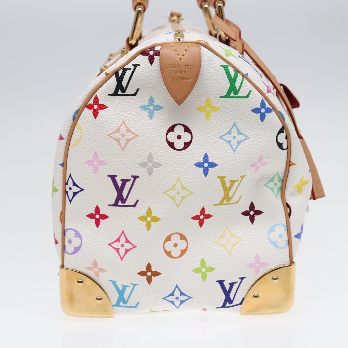 LOUIS VUITTON Monogram Multicolor Speedy 30 Hand Bag White M92643 LV Auth 90665A