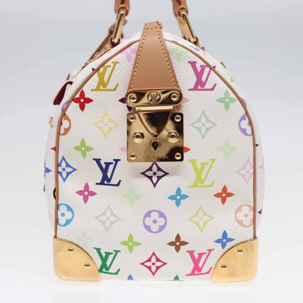 LOUIS VUITTON Monogram Multicolor Speedy 30 Hand Bag White M92643 LV Auth 90665A