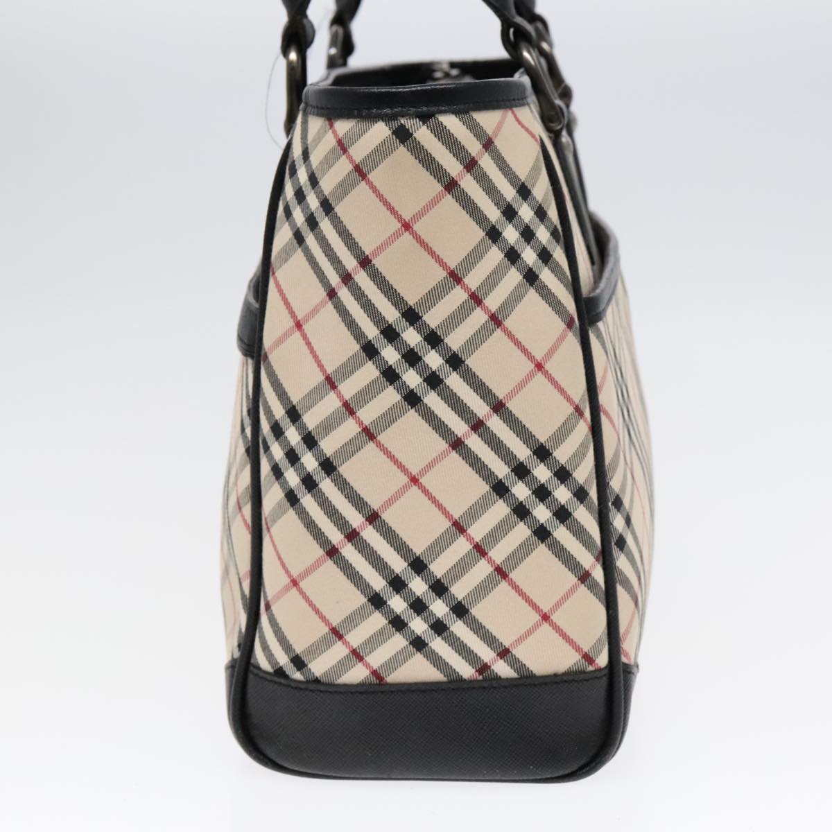 BURBERRY Nova Check Hand Bag Canvas Beige Black Auth 90729