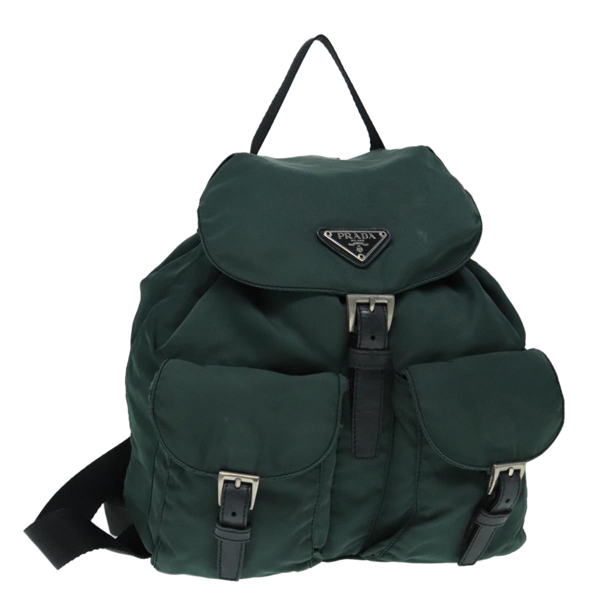 PRADA Backpack Nylon Green Auth 90749