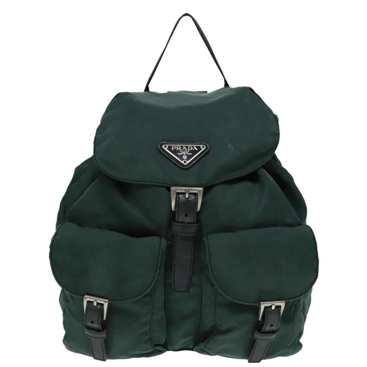 PRADA Backpack Nylon Green Auth 90749