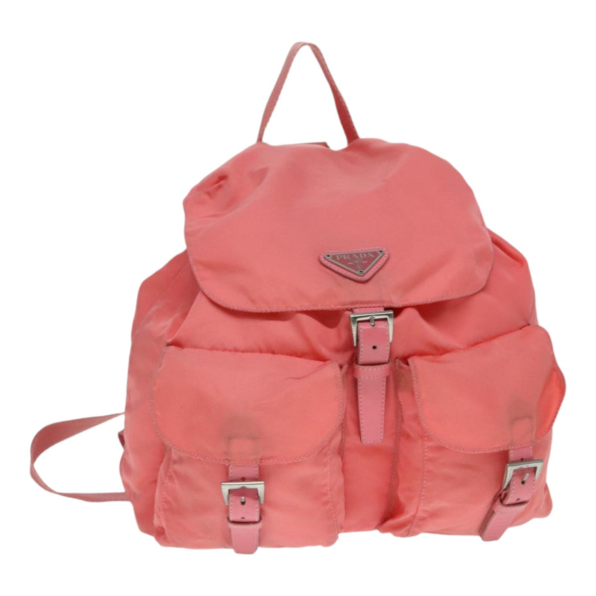 PRADA Backpack Nylon Pink Silver Auth 90750