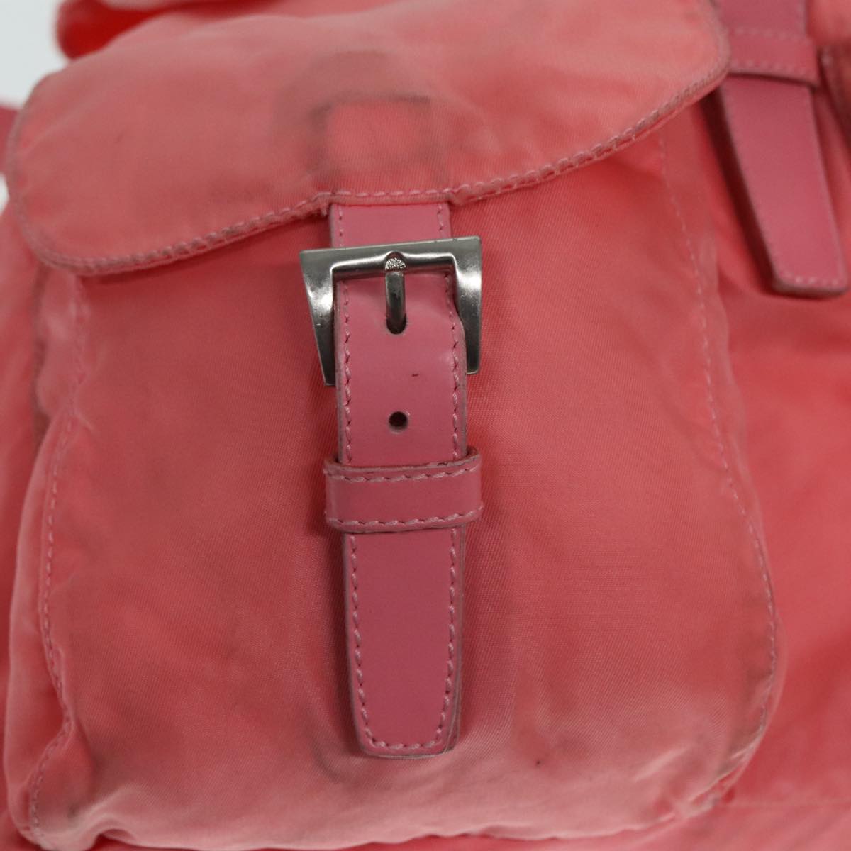 PRADA Backpack Nylon Pink Silver Auth 90750