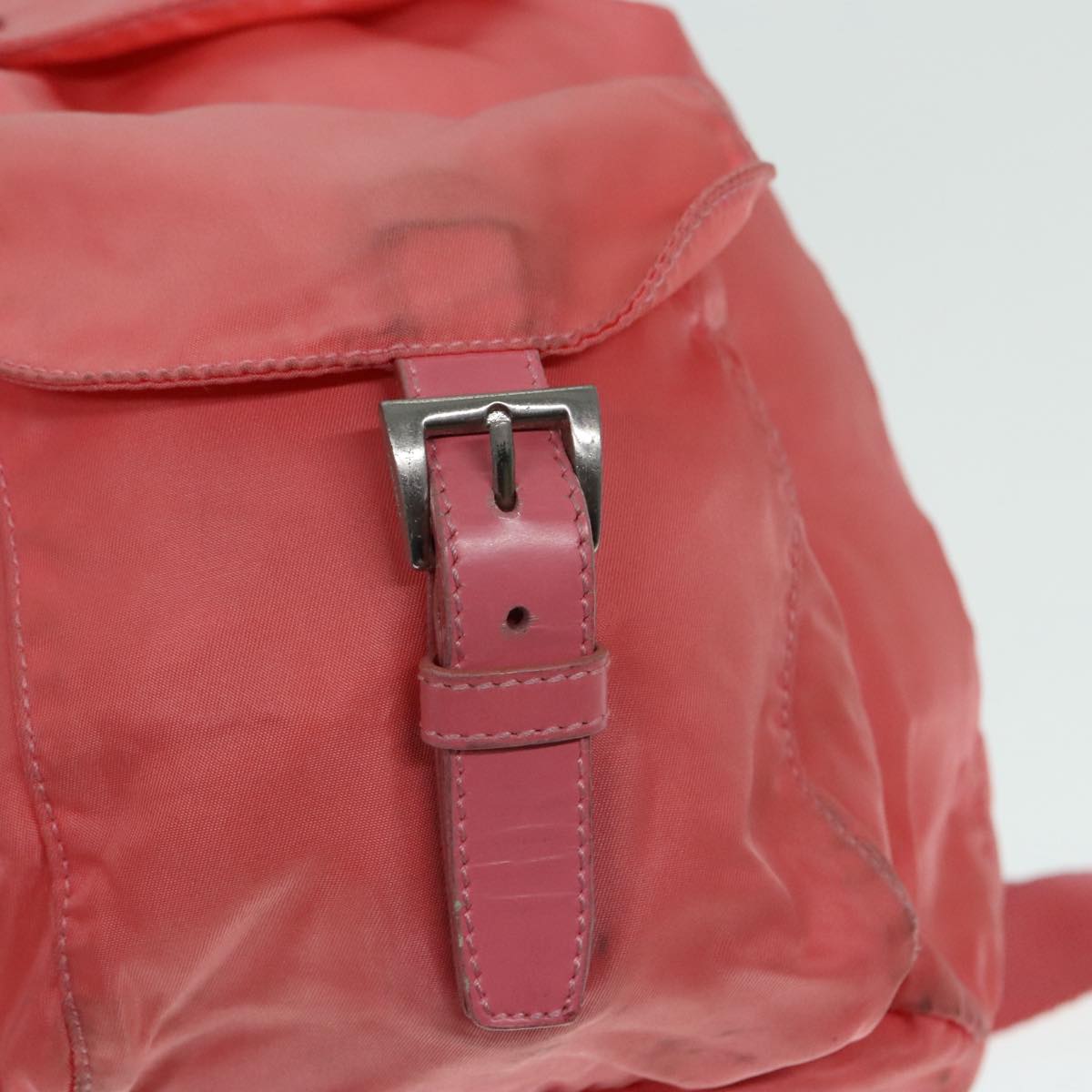 PRADA Backpack Nylon Pink Silver Auth 90750