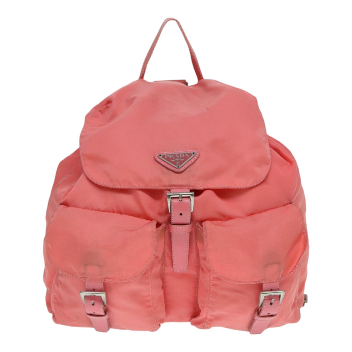 PRADA Backpack Nylon Pink Silver Auth 90750