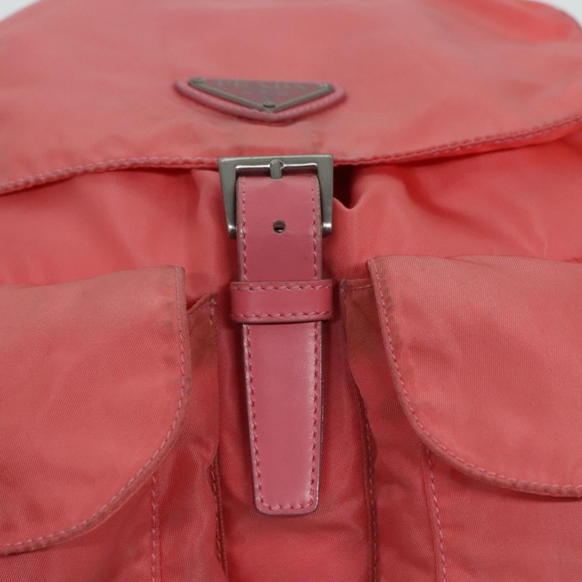 PRADA Backpack Nylon Pink Silver Auth 90750