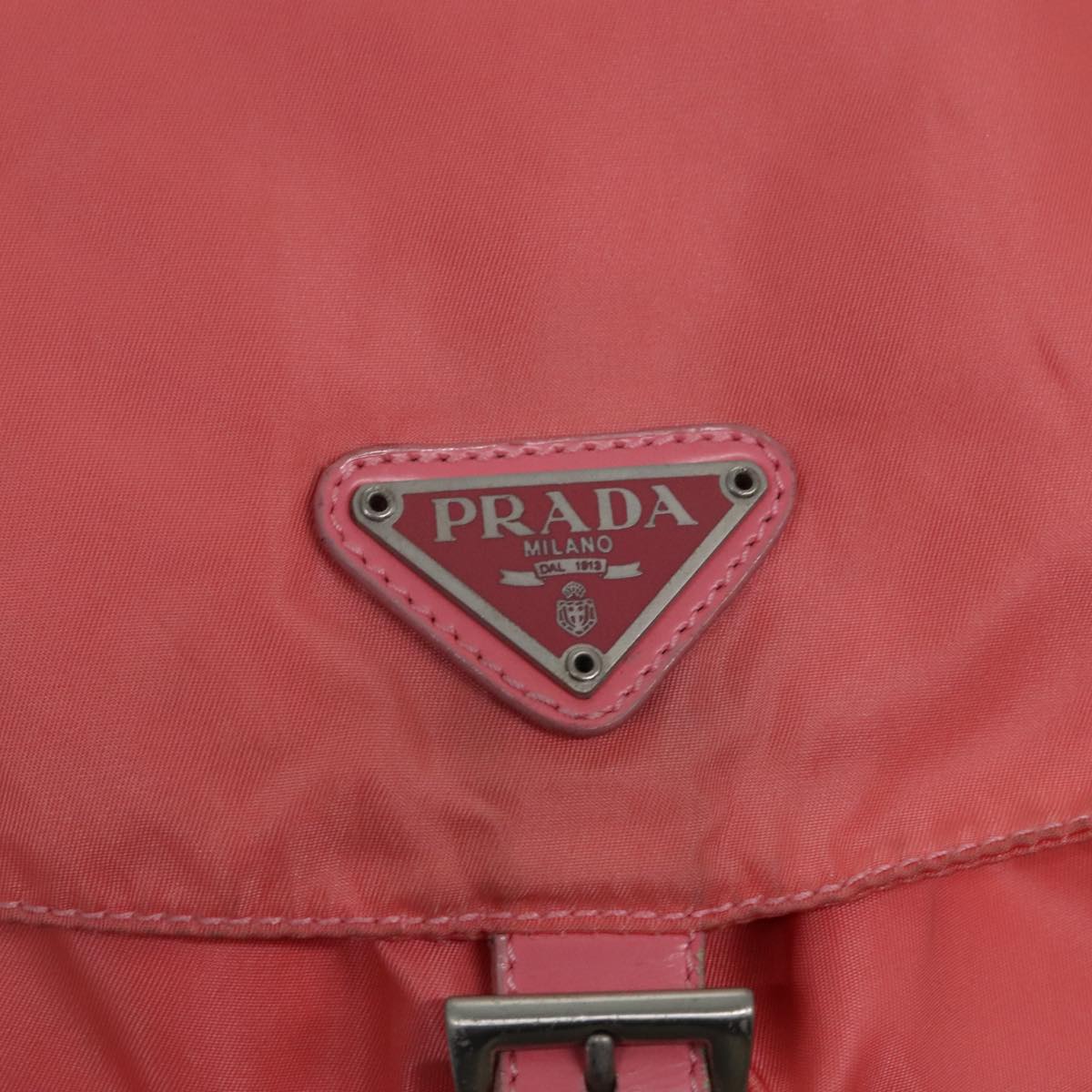 PRADA Backpack Nylon Pink Silver Auth 90750