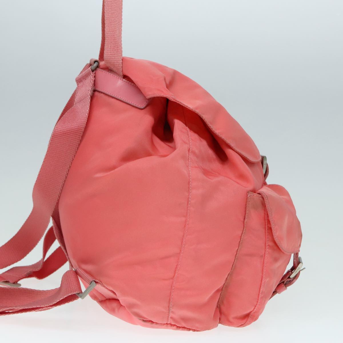 PRADA Backpack Nylon Pink Silver Auth 90750