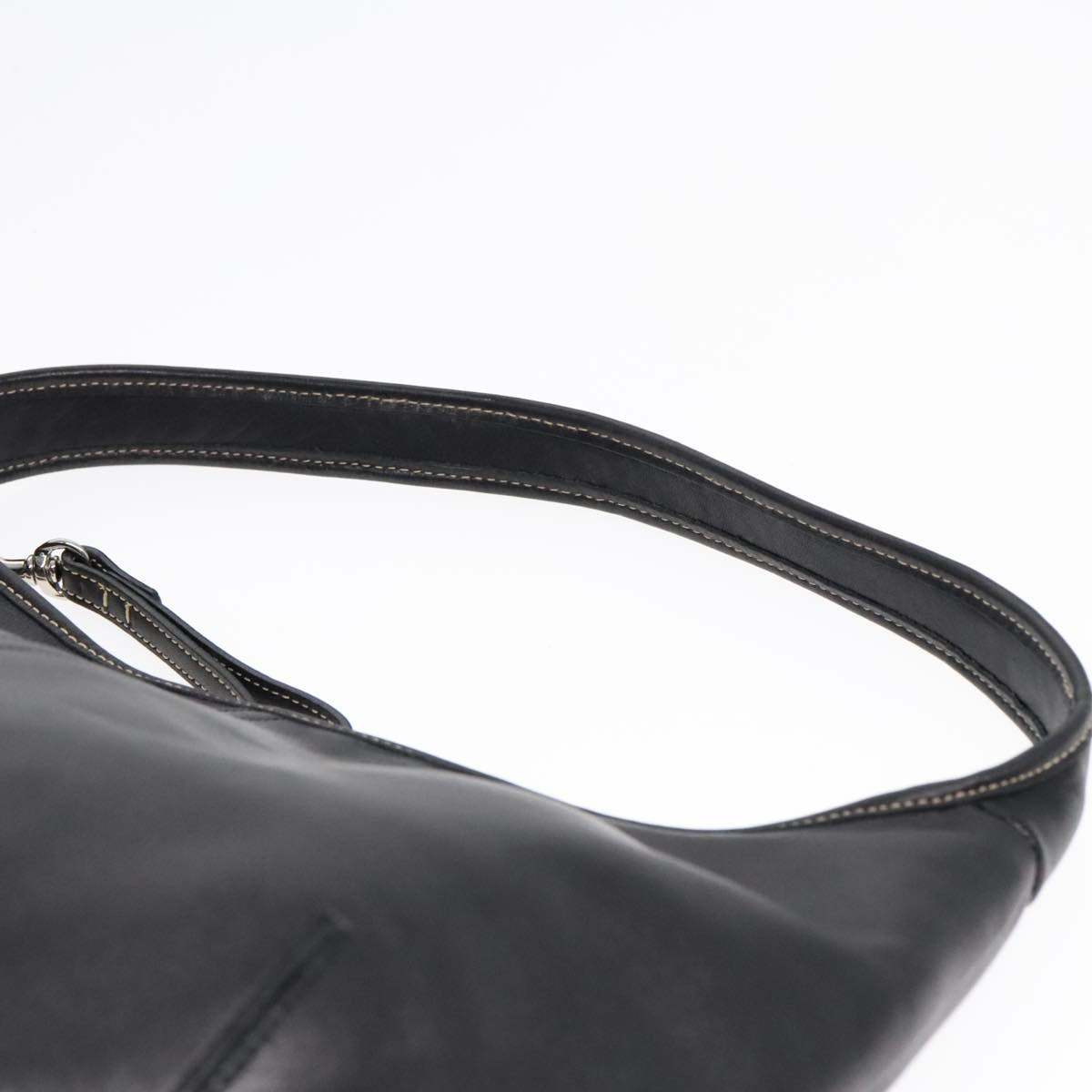 Coach Shoulder Bag Leather Black Auth 90759