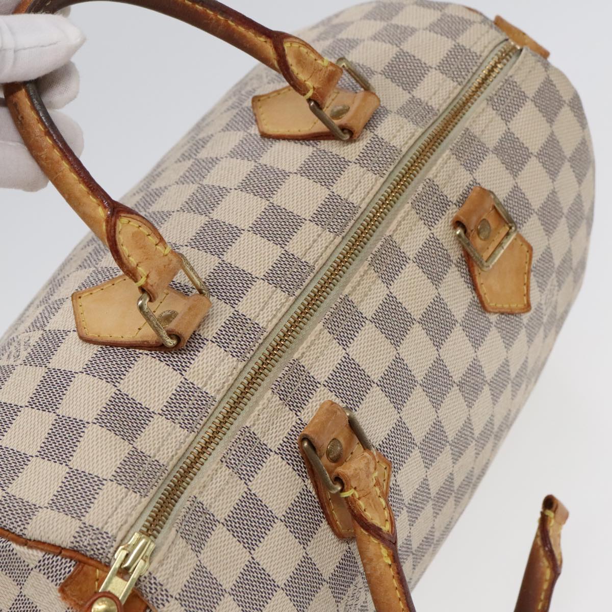 LOUIS VUITTON Damier Azur Speedy 30 Hand Bag N41533 LV Auth 90770