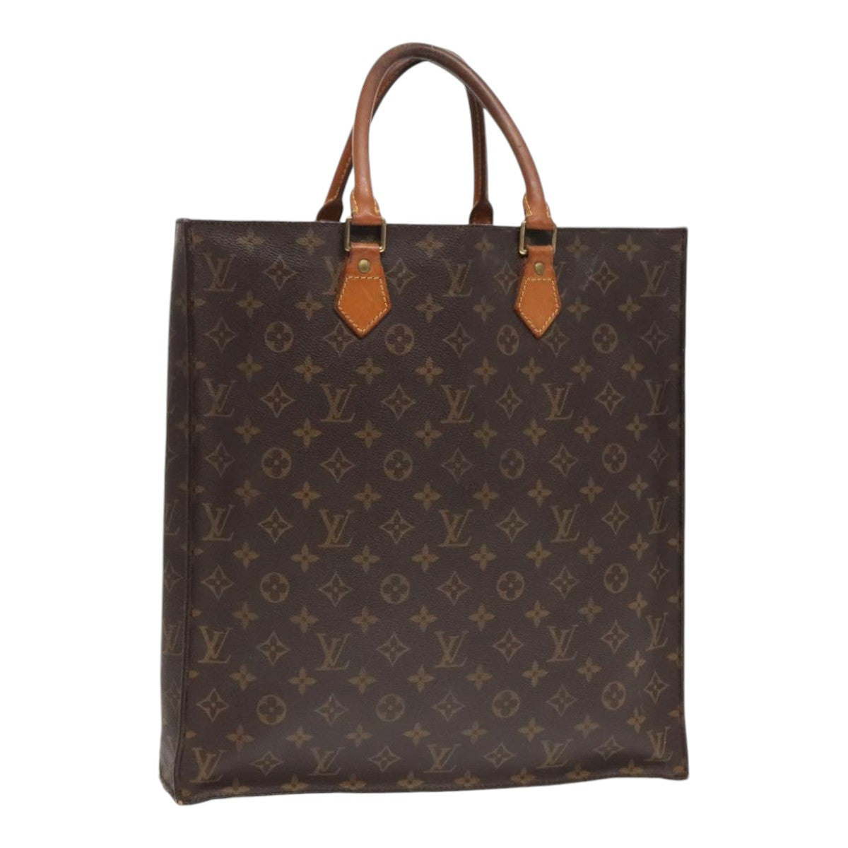 LOUIS VUITTON Monogram Sac Plat Hand Bag M51140 LV Auth 90771