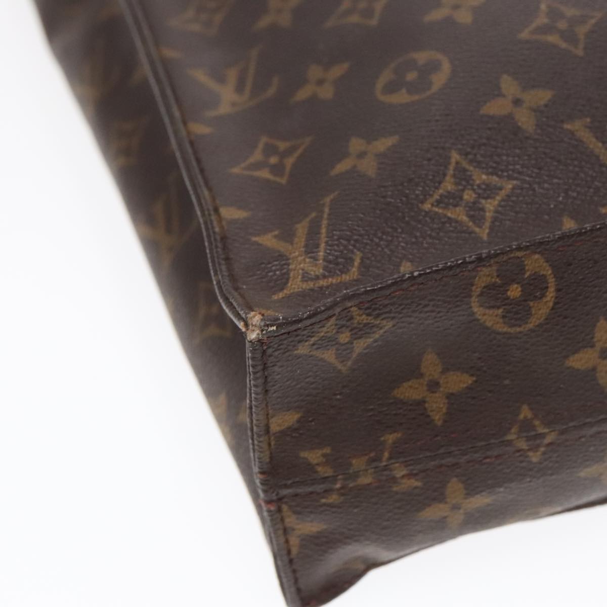 LOUIS VUITTON Monogram Sac Plat Hand Bag M51140 LV Auth 90771