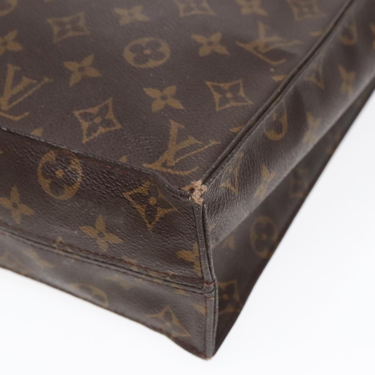 LOUIS VUITTON Monogram Sac Plat Hand Bag M51140 LV Auth 90771