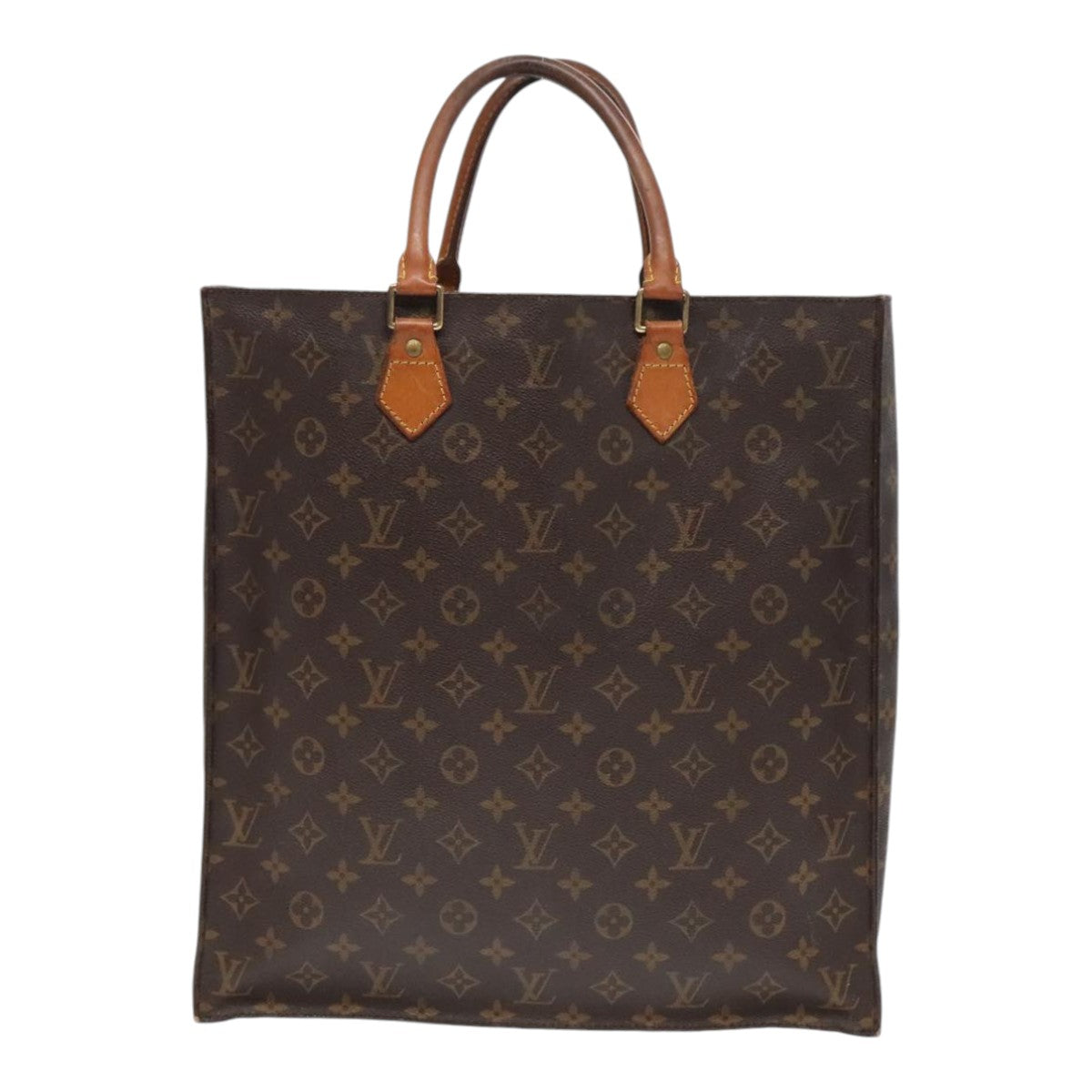 LOUIS VUITTON Monogram Sac Plat Hand Bag M51140 LV Auth 90771