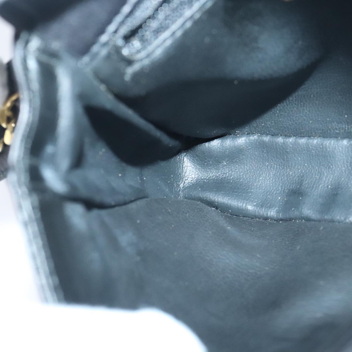 CHANEL Bicolore Chain Waist bag Leather Black Gold CC Auth 90785AM