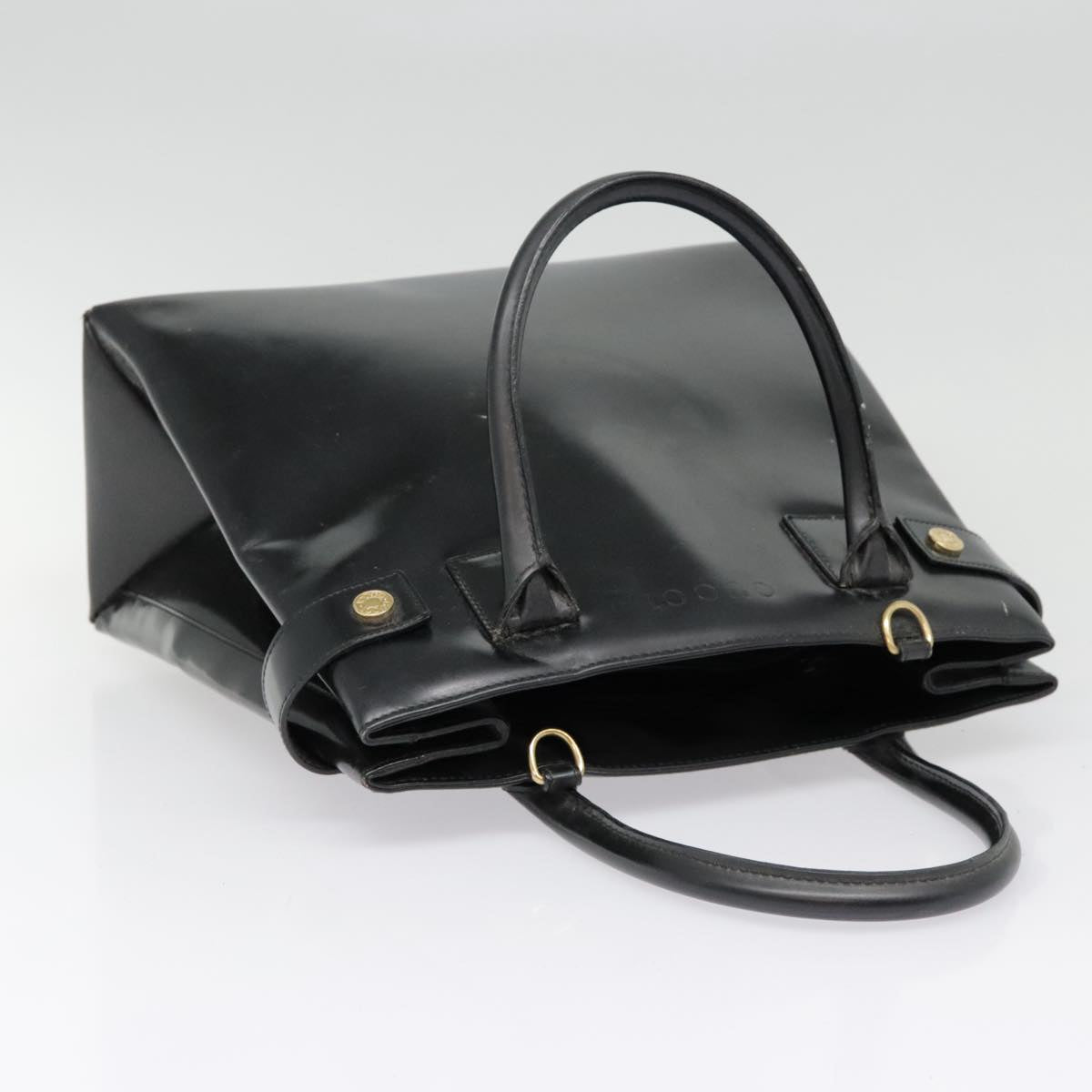 GUCCI Hand Bag Patent leather Black Auth 90794