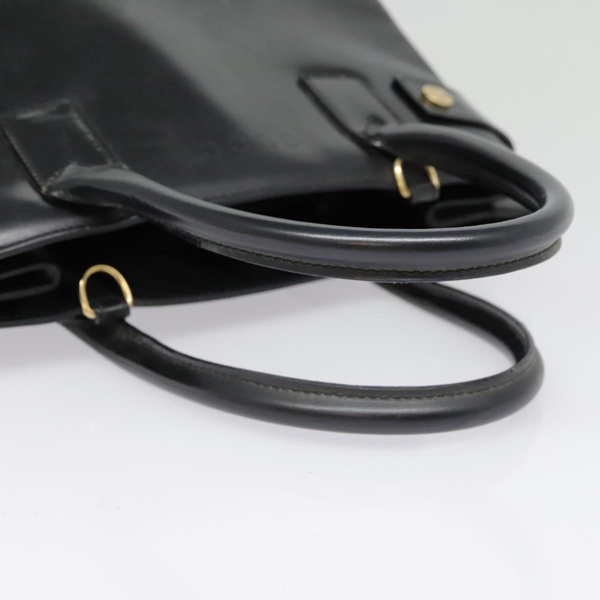 GUCCI Hand Bag Patent leather Black Auth 90794