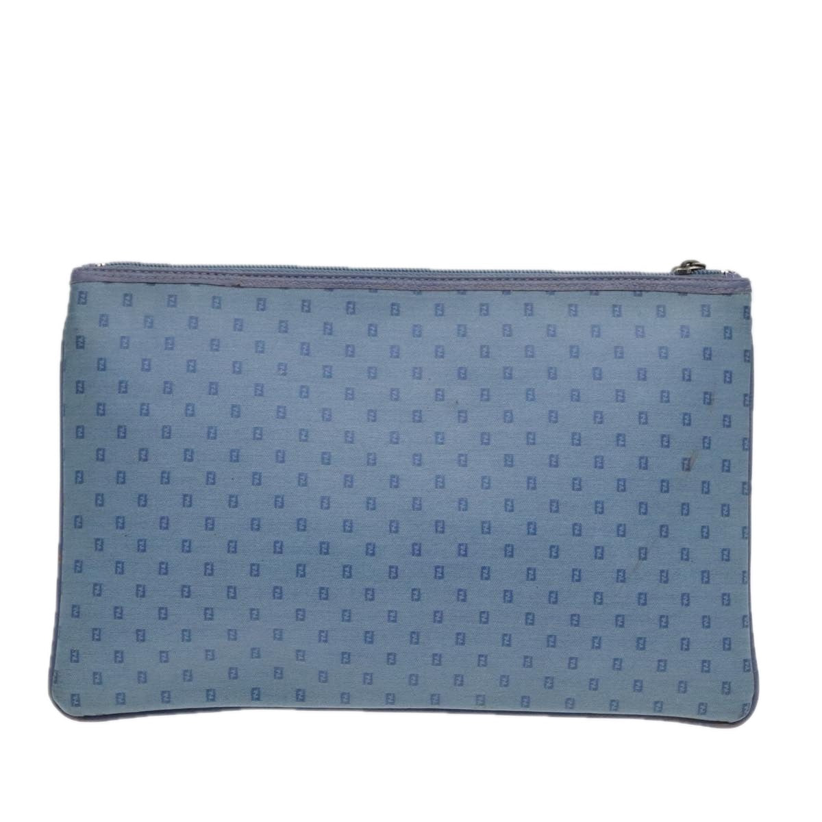 FENDI Clutch Bag PVCCanvas Blue Auth 90806