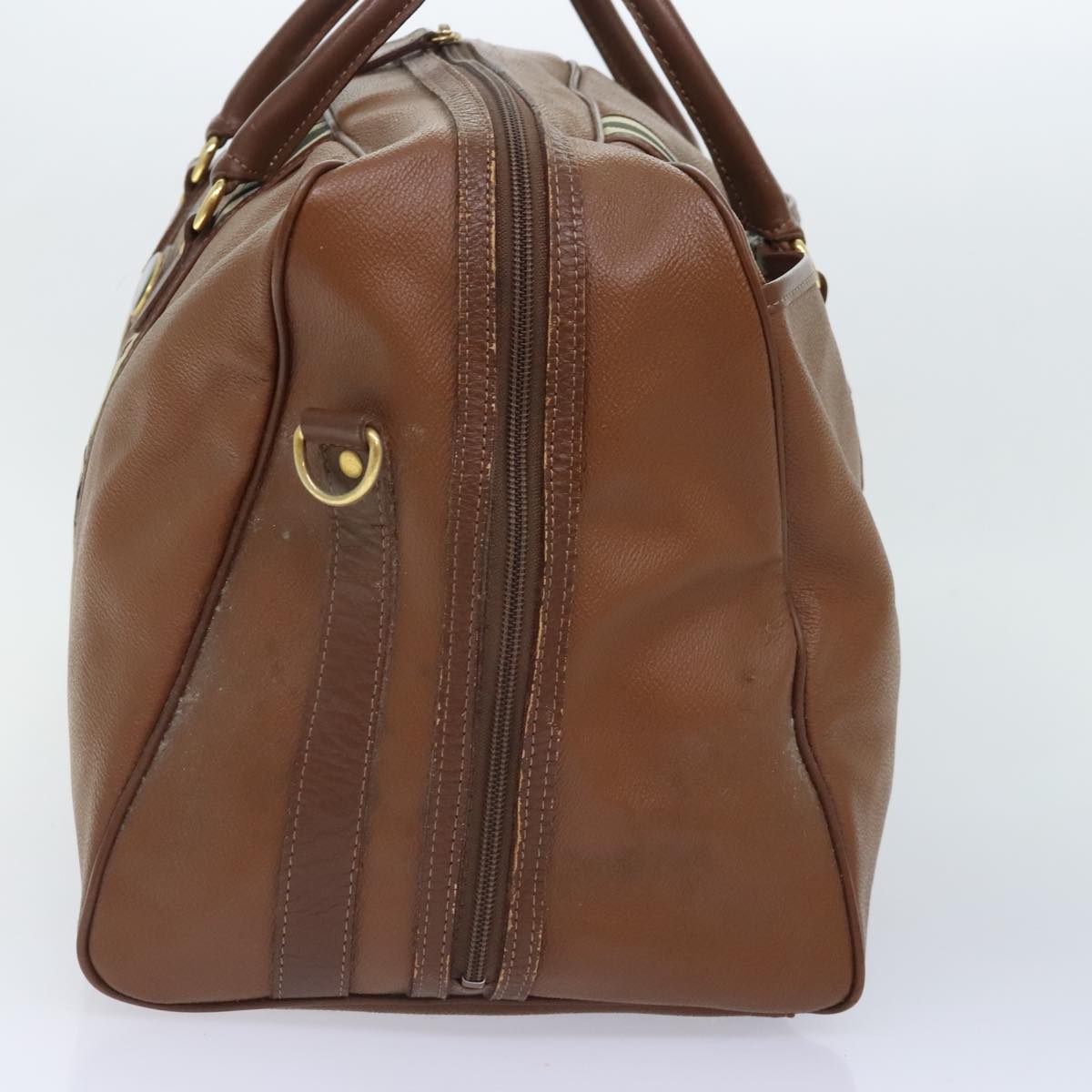 Burberrys Nova Check Boston Bag PVC 2way Brown Beige Auth 90809