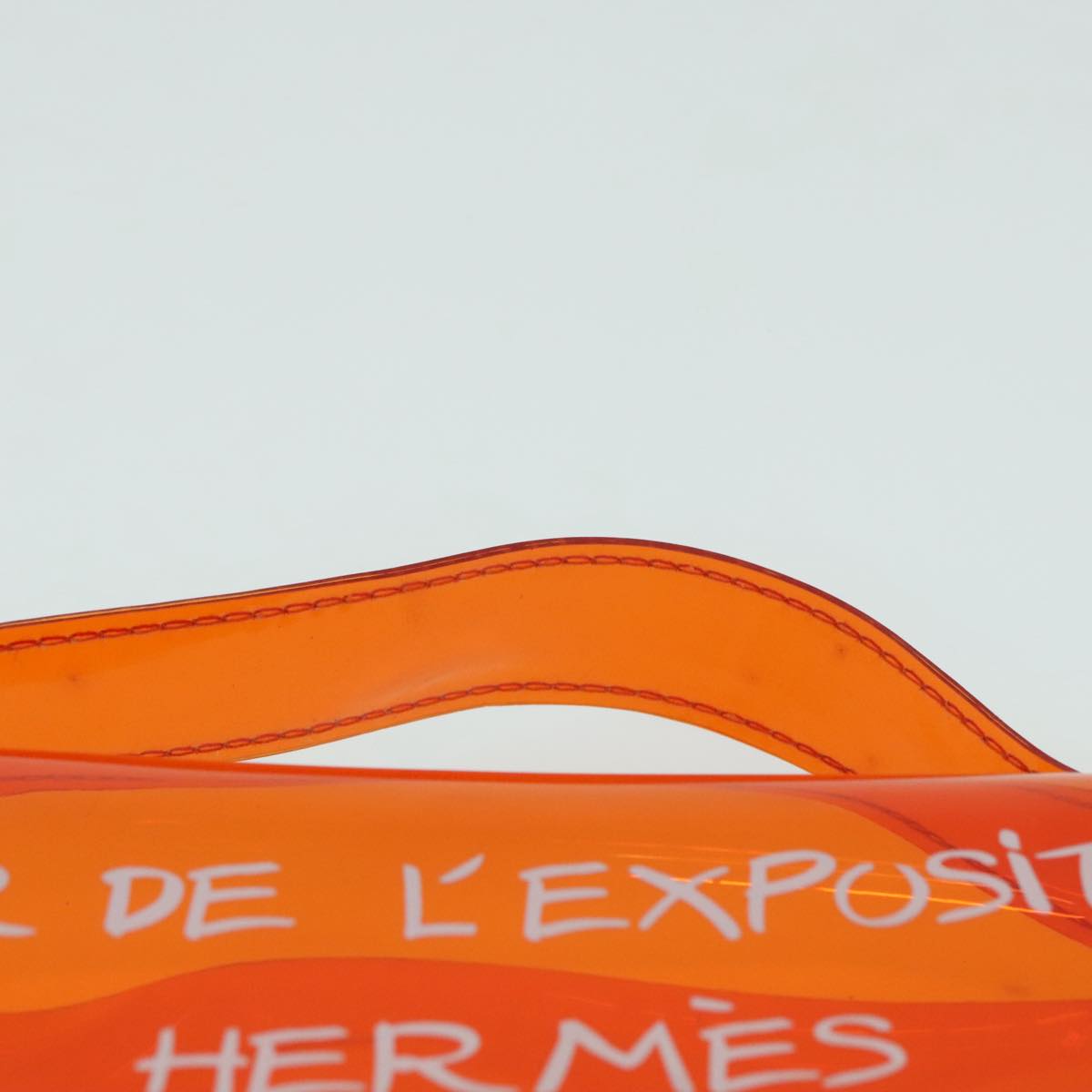 HERMES Vinyl Kelly Hand Bag Vinyl Orange Auth 90855