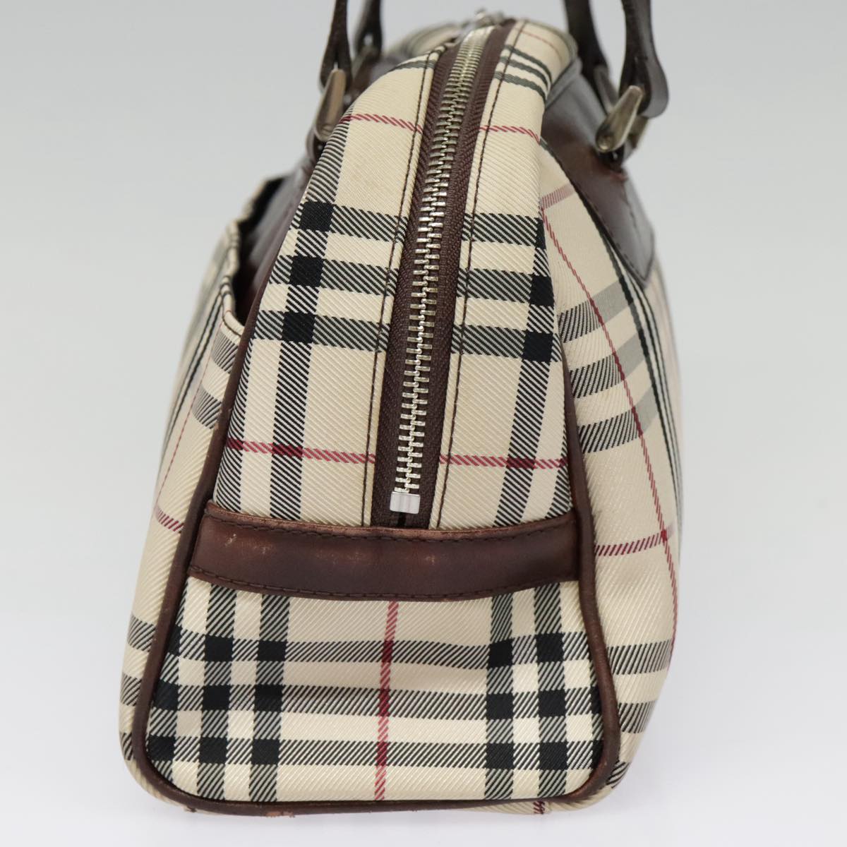 BURBERRY Nova Check Shoulder Bag Canvas Beige Auth 90861