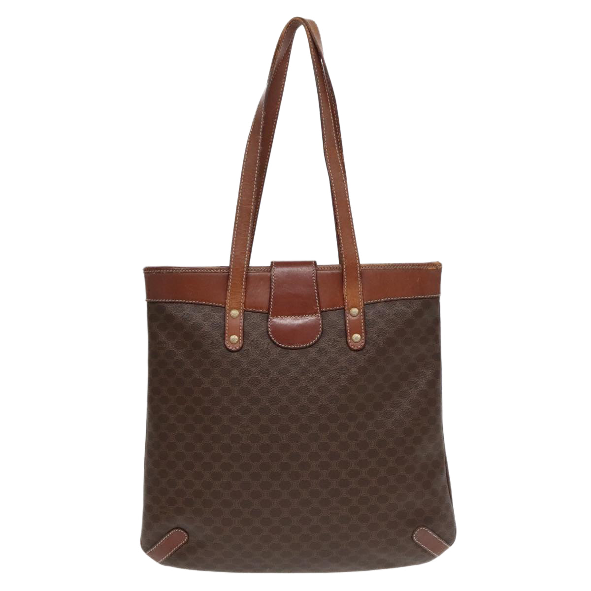 CELINE Macadam Canvas Tote Bag PVC Brown Auth 90881