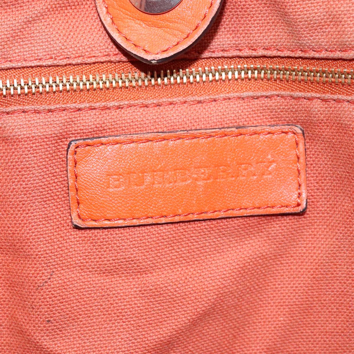 BURBERRY Nova Check Tote Bag PVC Beige Orange Auth 90884