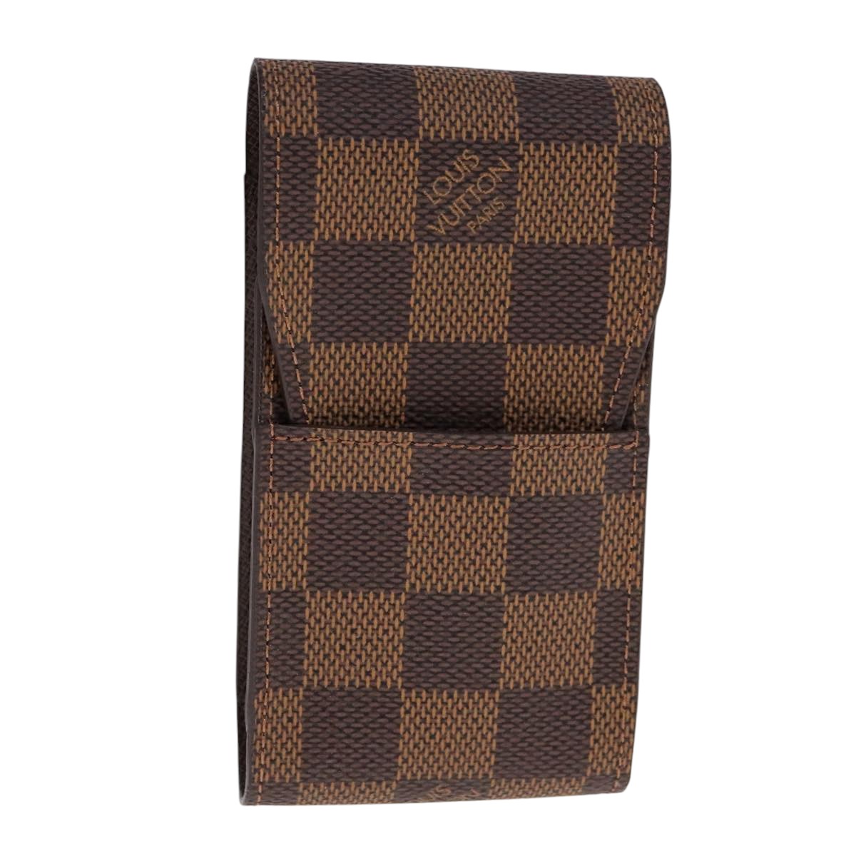 LOUIS VUITTON Damier Ebene Etui Cigarette Case N63024 LV Auth 90907