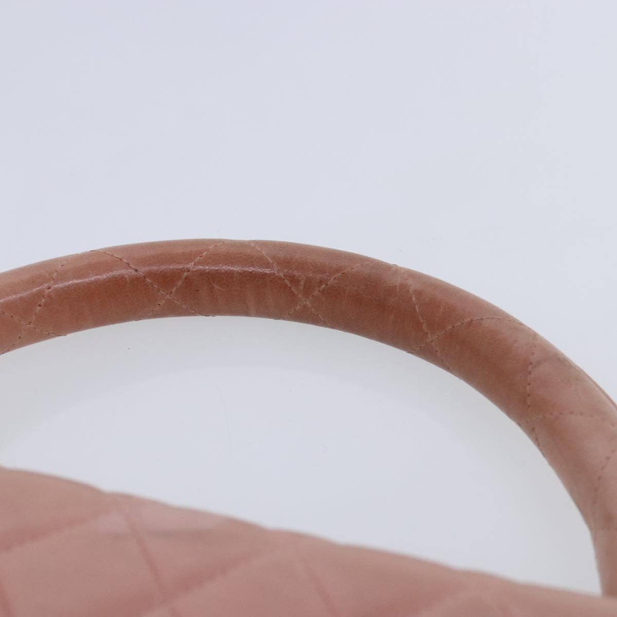 CHANEL Parent Child Bag Hand Bag Lamb Skin Pink Gold CC Auth 90957SAV