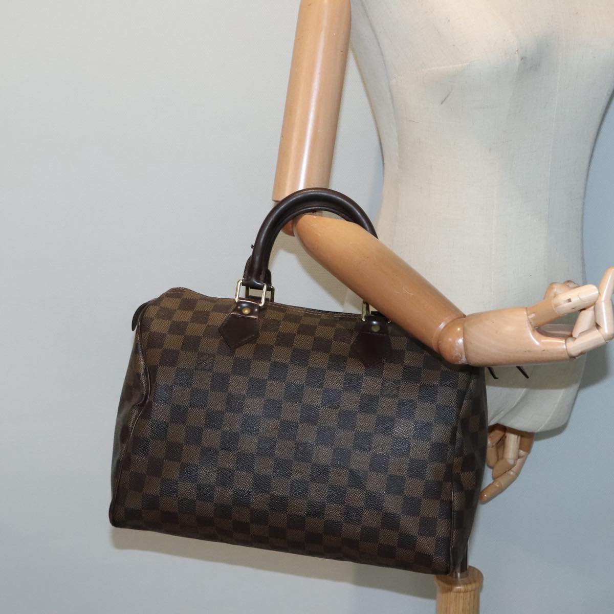 LOUIS VUITTON Damier Ebene Speedy 30 Hand Bag N41364 LV Auth 90963