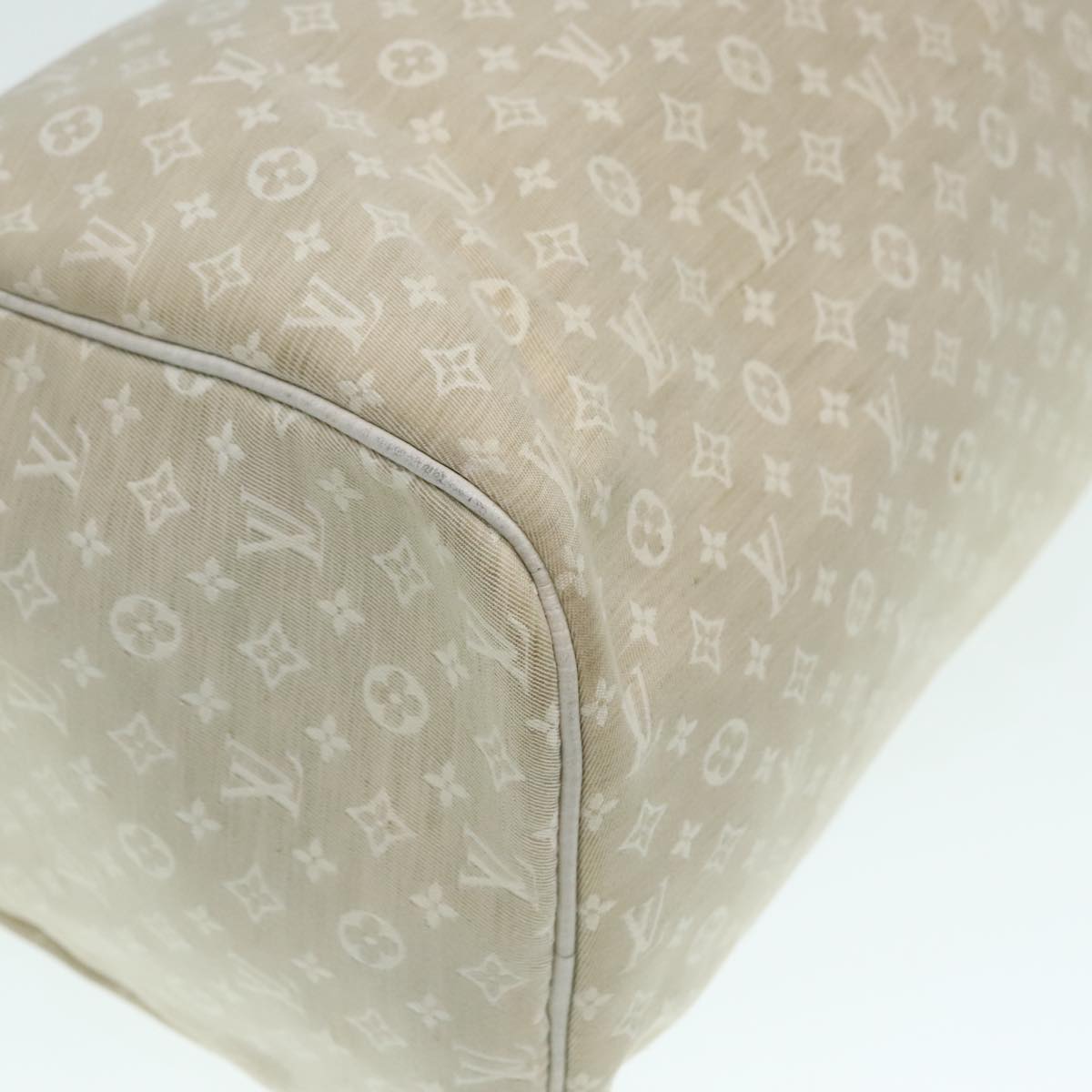 LOUIS VUITTON Monogram Mini Lin Speedy 30 Bag White Dunne M95319 LV Auth 90964