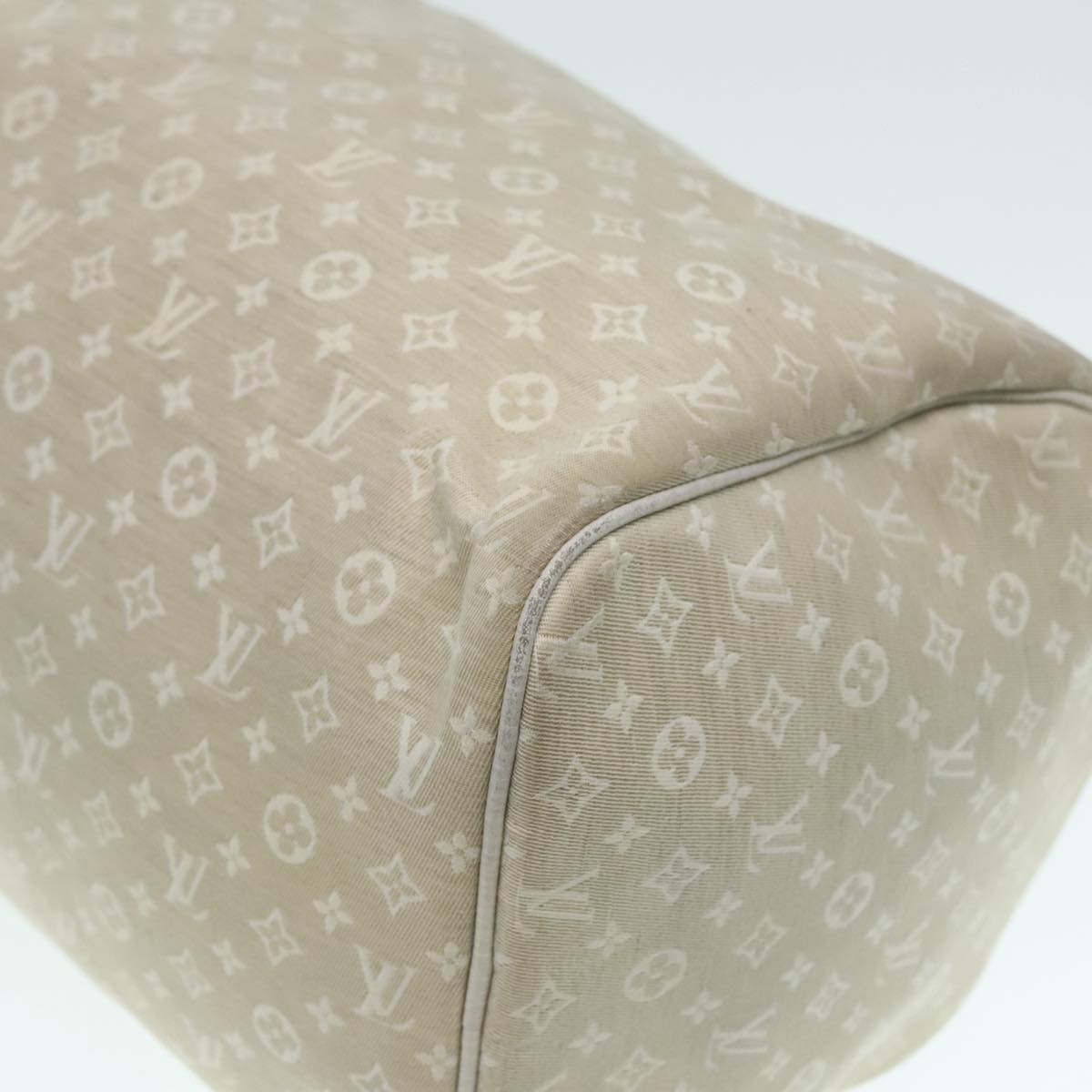 LOUIS VUITTON Monogram Mini Lin Speedy 30 Bag White Dunne M95319 LV Auth 90964