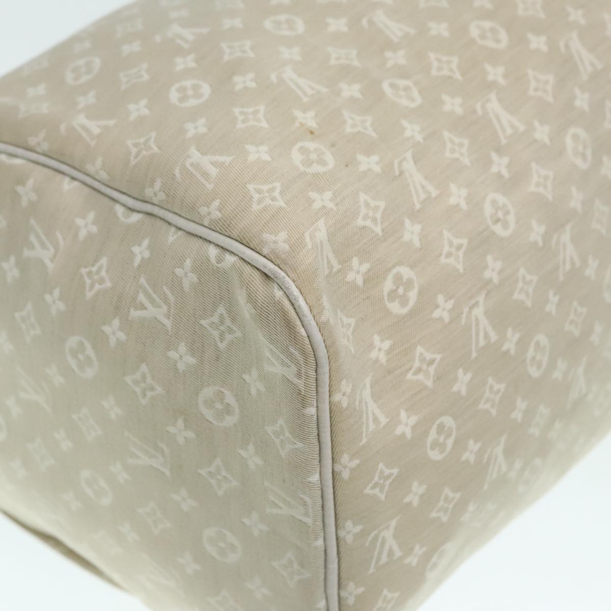 LOUIS VUITTON Monogram Mini Lin Speedy 30 Bag White Dunne M95319 LV Auth 90964