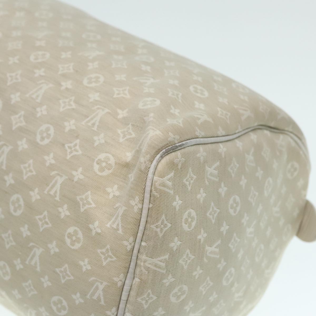 LOUIS VUITTON Monogram Mini Lin Speedy 30 Bag White Dunne M95319 LV Auth 90964