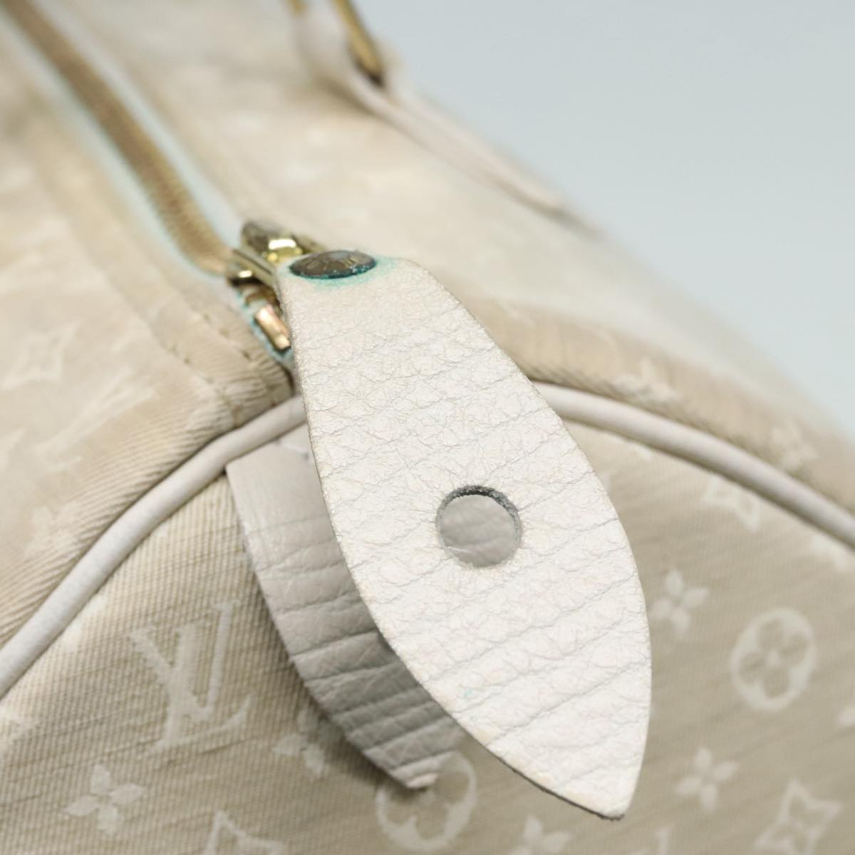 LOUIS VUITTON Monogram Mini Lin Speedy 30 Bag White Dunne M95319 LV Auth 90964