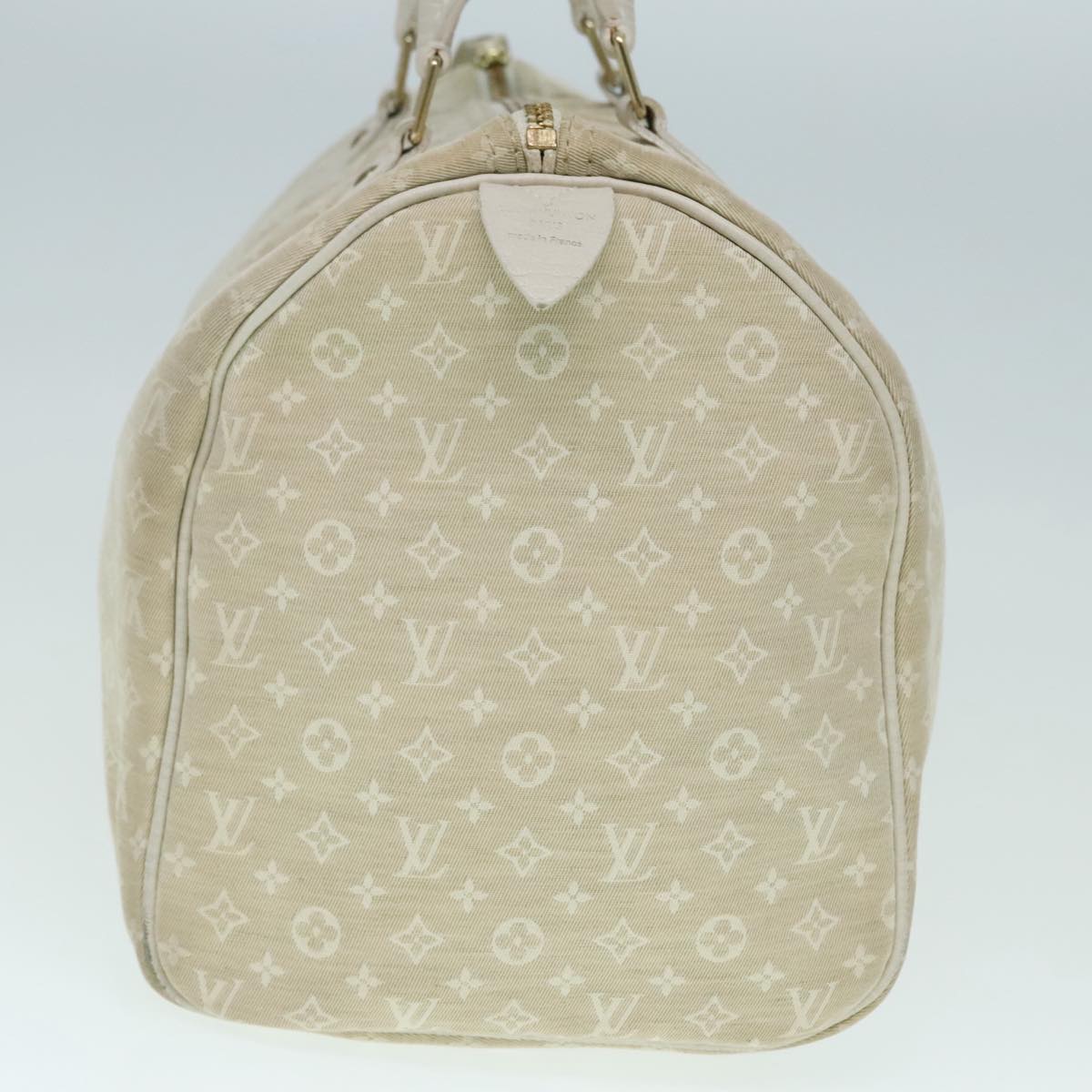 LOUIS VUITTON Monogram Mini Lin Speedy 30 Bag White Dunne M95319 LV Auth 90964