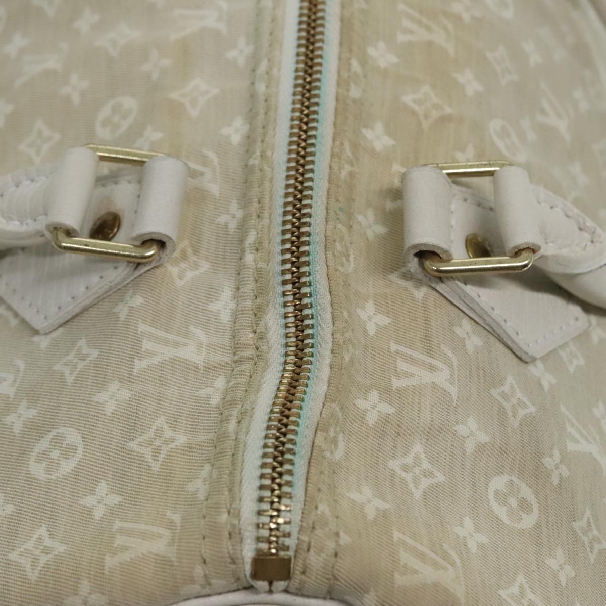 LOUIS VUITTON Monogram Mini Lin Speedy 30 Bag White Dunne M95319 LV Auth 90964